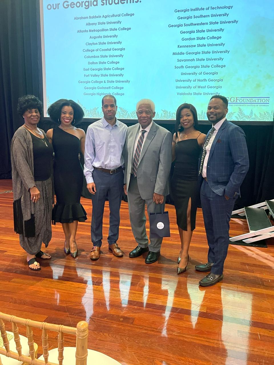 Dr. Hobbs’ wife Janice, his daughter Tiffany, son Reginald, Dr. Hobbs (center), daughter Dr. April Hobbs and her husband Dr. Charlton Conner