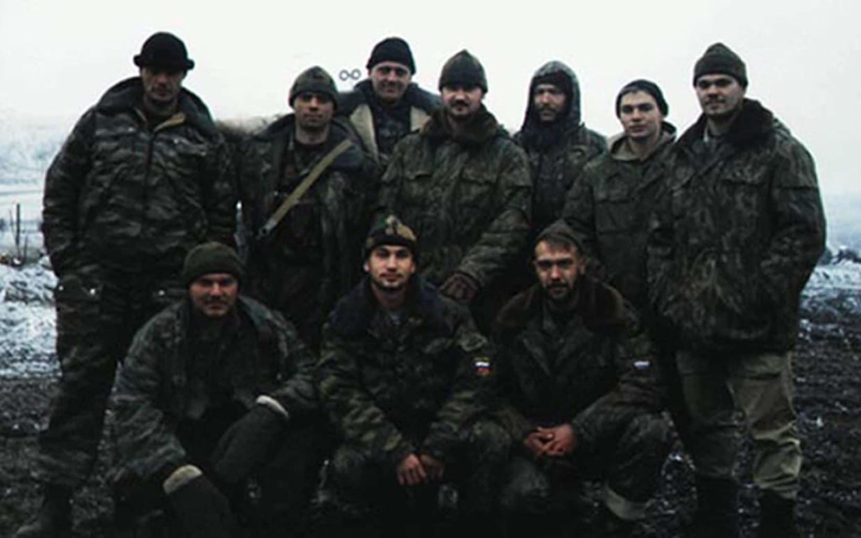 Colonel Anatoliy Chepiga - aka Ruslan Boshirov - is believed to be pictured back row, far right with a group of fellow military graduates in Chechnya