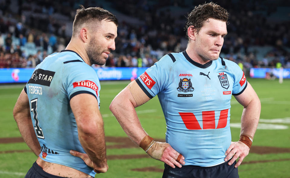 James Tedesco and Liam Martin after State of Origin I. 