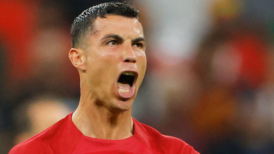 Seen here, Cristiano Ronaldo in action for Portugal at the World Cup in Qatar.