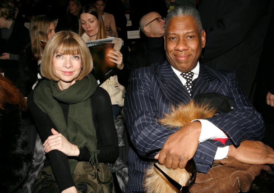 Andre Leon Talley with Anna Wintour at the presentation of the Oscar de la Renta autumn 2007 collection during New Yrok Fashion Week (Diane Bondareff/AP) (AP)