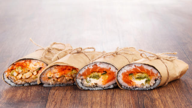 The Wax Paper Hack That Makes Rolling Sushi Burritos Easy