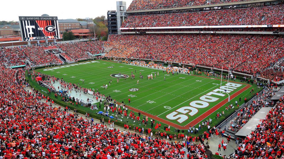 An overview of Sanford Stadium in Athens, Georgia, during  Saturday's game between the University of Georgia Bulldogs and the University of Tennessee Volunteers.  - David J. Griffin/Icon Sportswire/Getty Images