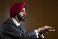 World Bank President Ajay Banga is interviewed by The Associated Press, Tuesday, April 16, 2024, at the World Bank in Washington. (AP Photo/Jacquelyn Martin)