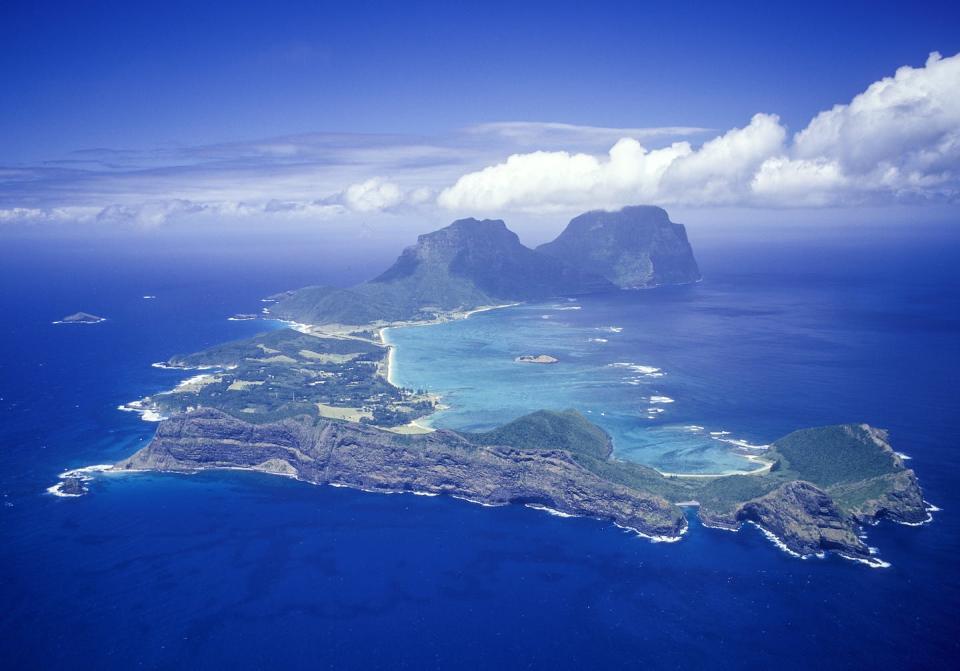 The crescent-shaped Lord Howe Island off the eastern coast of Australia is home to unique flora and fauna. John Carnemolla/Shutterstock