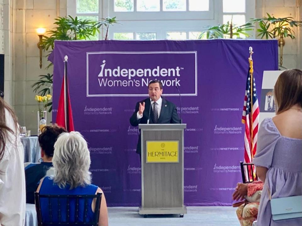 Tennessee Attorney General Jonathan Skrmetti speaks at an event at the Hermitage Hotel in Nashville on June 5, 2023.