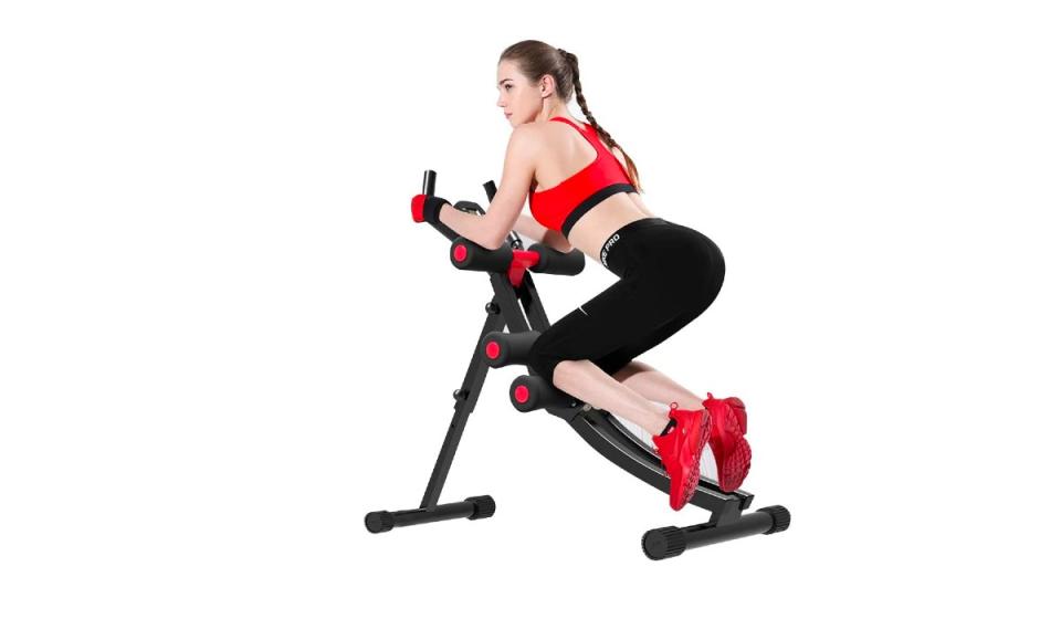 Foldable ab cruncher for strength training in your home gym