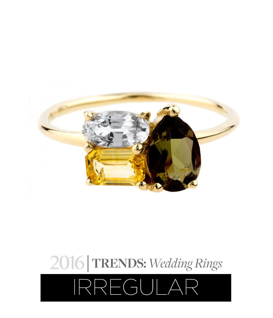 <p>Whether it’s a cluster of different-shape stones or an interestingly shaped band, unusual rings are an increasingly popular choice for brides and grooms who prefer to stand out in a crowd.</p>