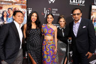 <p>Jon M. Chu, Stephanie Beatriz, Melissa Barrera, Leslie Grace, and Jimmy Smits attend a special preview screening of <em>In the Heights</em> at the 2021 Los Angeles Latino International Film Festival in Hollywood.</p>