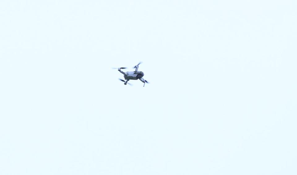 A done is seen flying over the Brentford Community Stadium (Getty Images)