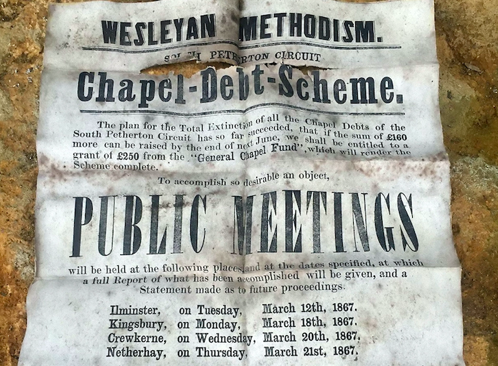 One of the papers inside the time capsule advertised a public meeting (SWNS)