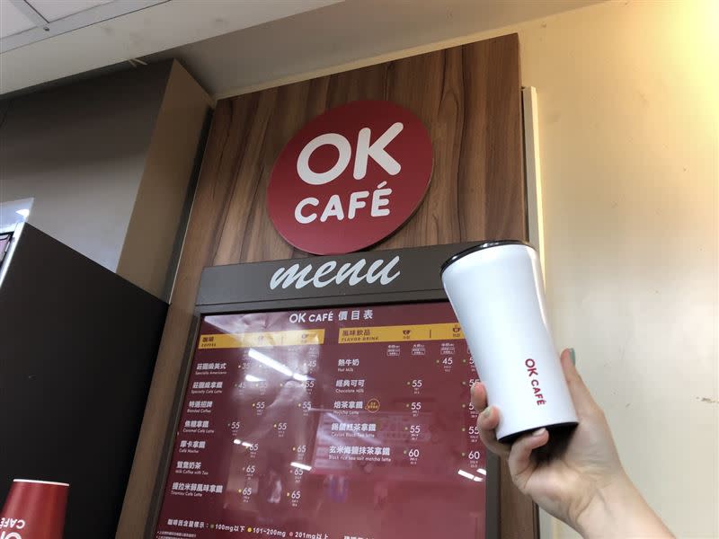 使用自備環保杯購買OKCAFE全品項不分大杯中杯通通都可折抵3元。（圖／業者提供）