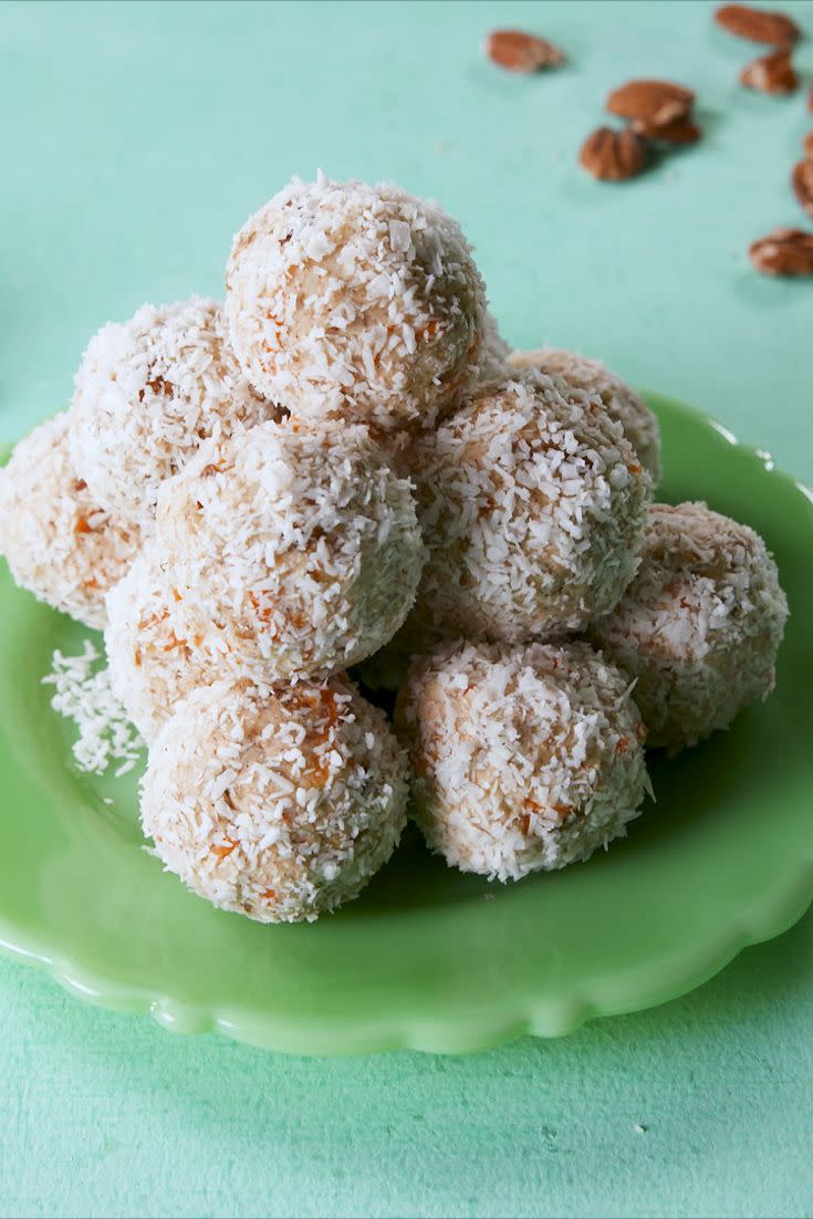 <p>A guilt free dessert.</p><p>Get the recipe from <a href="https://www.delish.com/cooking/recipe-ideas/a19712894/keto-carrot-cake-balls-recipe/" rel="nofollow noopener" target="_blank" data-ylk="slk:Delish;elm:context_link;itc:0;sec:content-canvas" class="link ">Delish</a>.</p>