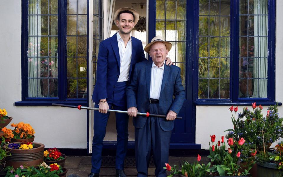 Holocaust survivor Ben Helfgott MBE with his grandson Sam - Frederic Aranda