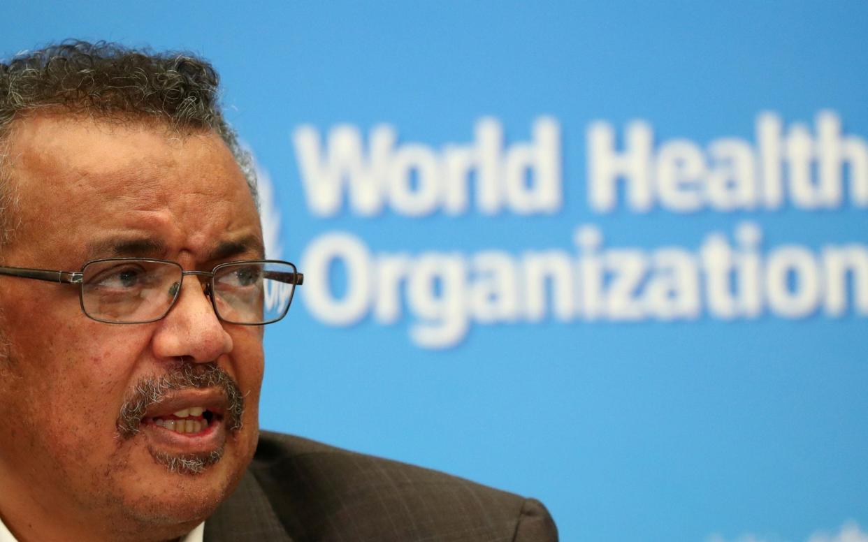 FILE PHOTO: Director-General of the World Health Organization (WHO) Tedros Adhanom Ghebreyesus speaks during a news conference after a meeting of the Emergency Committee on the novel coronavirus (2019-nCoV) in Geneva, Switzerland January 30, 2020. - Denis Balibouse/REUTERS