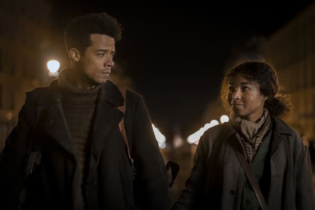 <p>Larry Horricks/AMC</p> Jacob Anderson as Louis De Point Du Lac and Delainey Hayles as Claudia