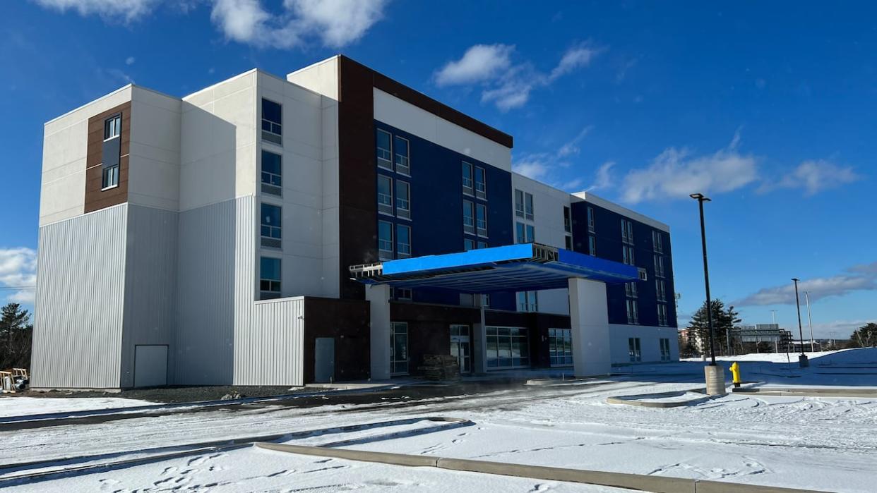 The Nova Scotia government purchased this unfinished hotel in Bedford for $34 million to convert it into a transitional care unit for patients who are well enough to leave hospital but are not able to cope at home. (Paul Poirier/CBC - image credit)