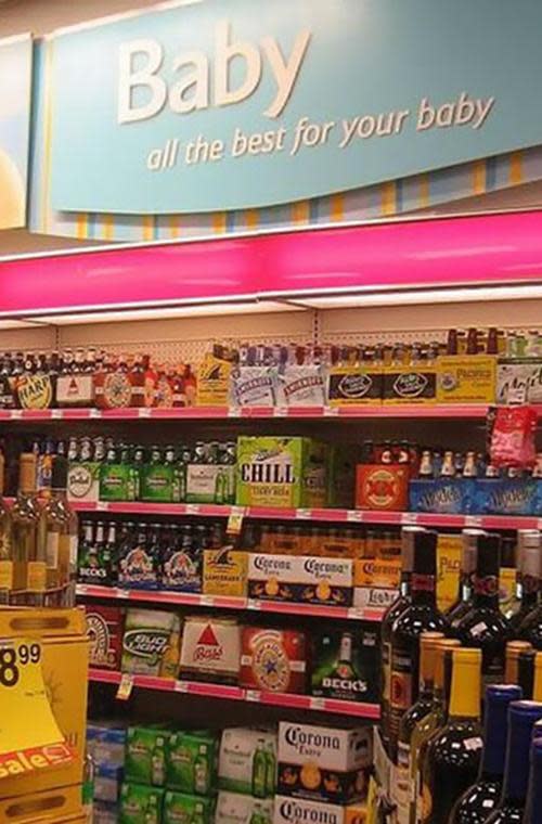 Supermarket sign fails