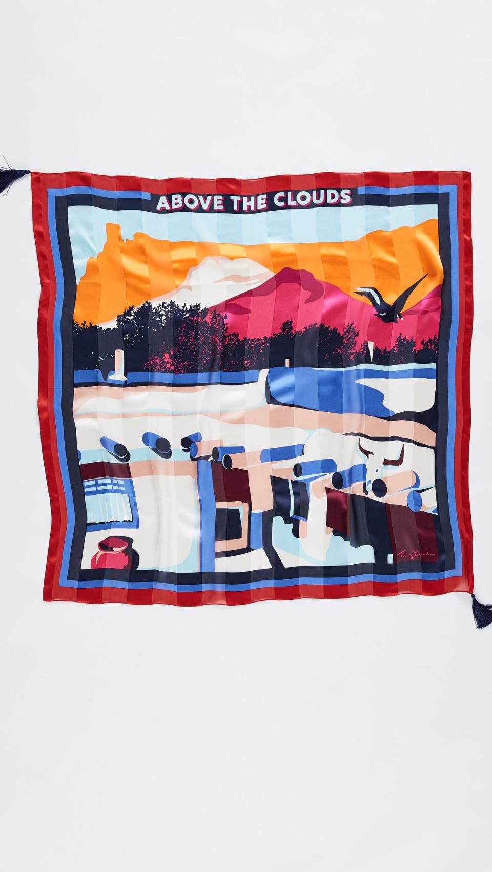 Tory Burch Above The Clouds Silk Square Scarf