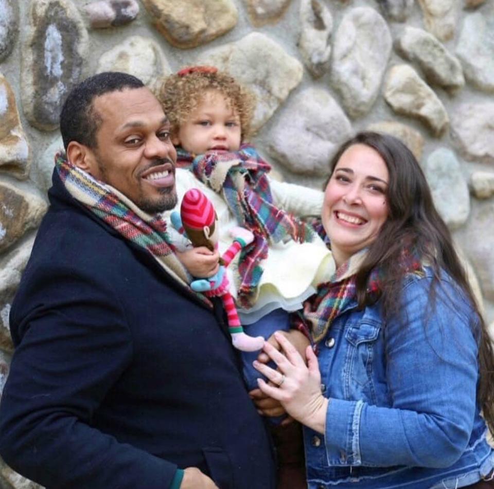 Pamela and Walter Chandler, here with their daughter Jasmine, have gotten a huge response to a Facebook post about their experiences as a mixed-race couple. The family lives in Ohio. (Photo: Courtesy of Pamela Chandler)