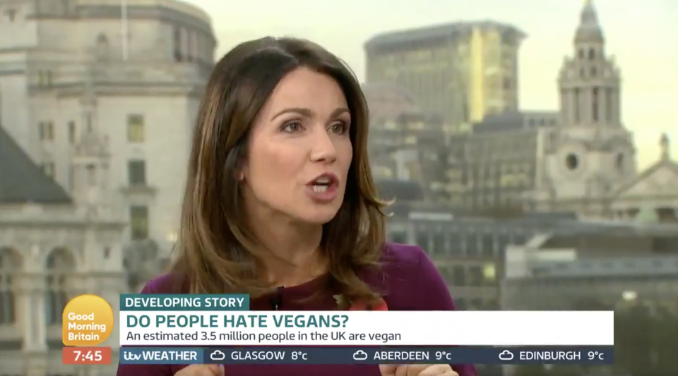 Susanna Reids asks for proof that vegans move onto a gluten diet