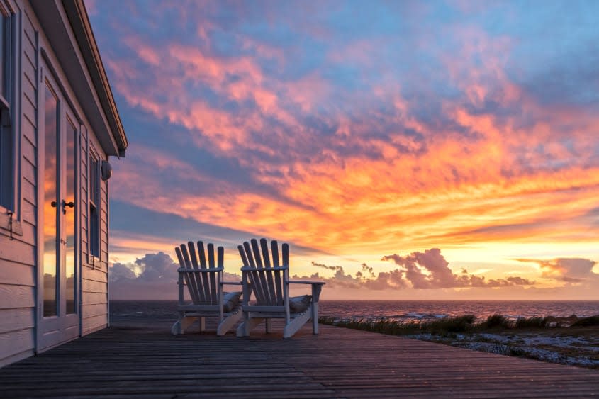 A sunset beach view