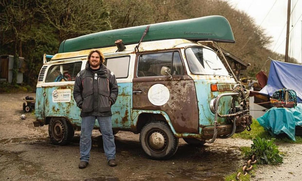 <span>Steve Green with his campervan Cecil, built in 1972.</span><span>Photograph: Apex/Clean Ocean Sailing</span>