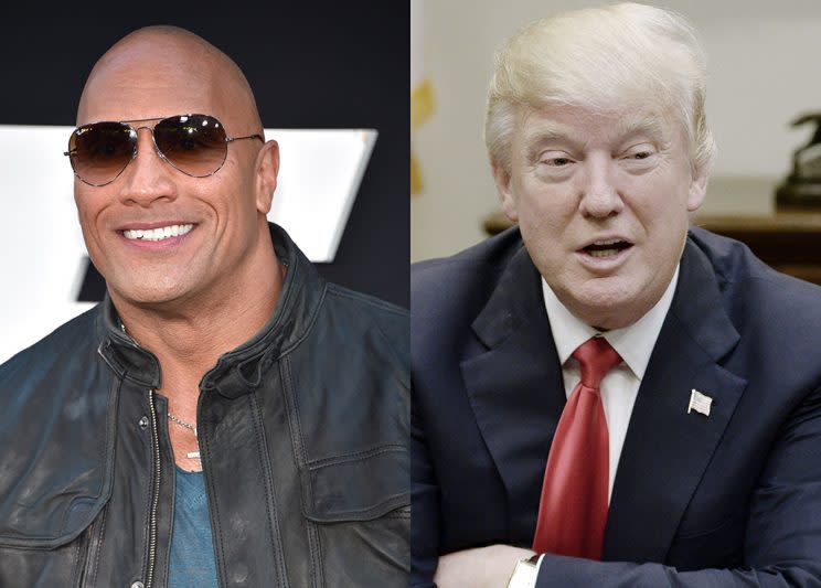 The Rock and the king of Twitter President Trump. 