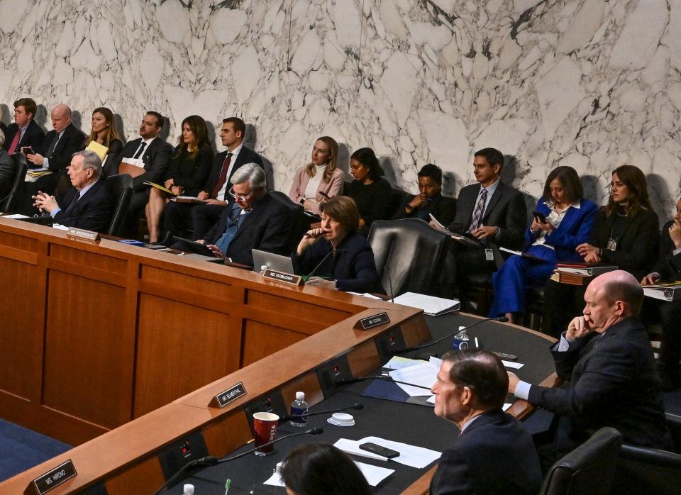 Sen. Klobuchar at a recent Senate Judiciary Committee hearing.