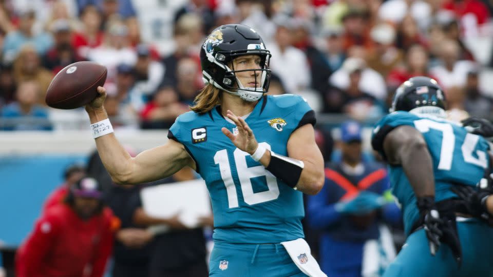 The Jaguars are led by former No. 1 overall pick Trevor Lawrence at quarterback.  -Morgan Tencza/USA TODAY Sports/Reuters