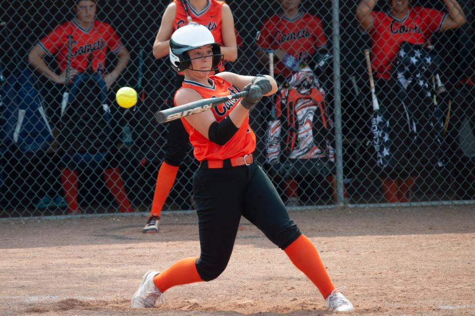 Jonesville senior Elena Prater (pictured) and her teammate Lyra Nichols each had a home run against the Cardinals this week.