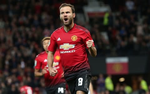 Juan Mata gives United the lead - Credit: Getty