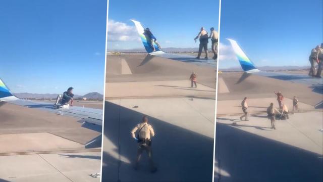 Las Vegas airport: Man taken into custody after he climbed onto