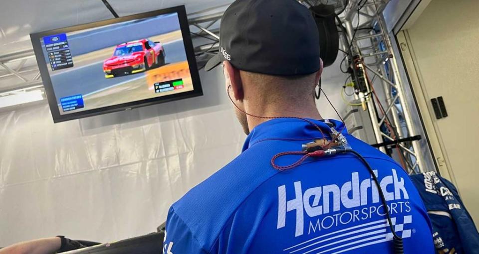 Hendrick Motorsport crew watch Xfinity Series qualifying at Le Mans