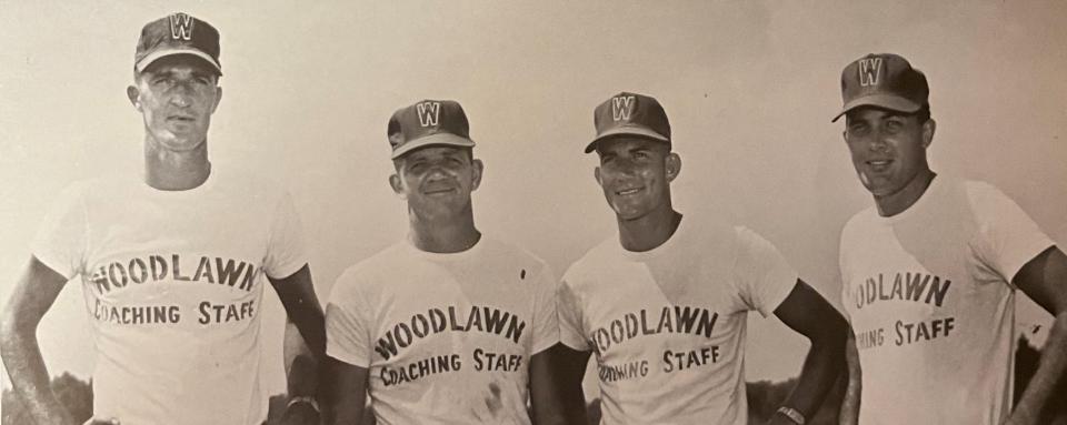 The assistant coaches on the 1961 Woodlawn football coaching staff included W.B. Calvert, Jerry Adams, A.L. Williams and Billy J. Adcox.