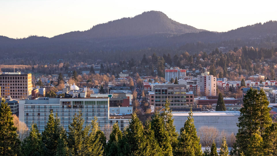 A view of downtown Eugene, Oregon.