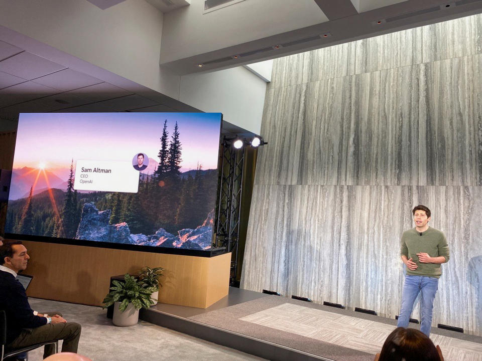 Sam Altman, the CEO of OpenAI, a startup whose technology is behind Microsoft's new AI-powered search engine, speaks at an event in Redmond, Washington, U.S., February 7, 2023. REUTERS/Jeffrey Dastin