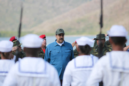 Venezuela's President Nicolas Maduro attends a military exercise in Turiamo, Venezuela February 3, 2019. Miraflores Palace/Handout via REUTERS