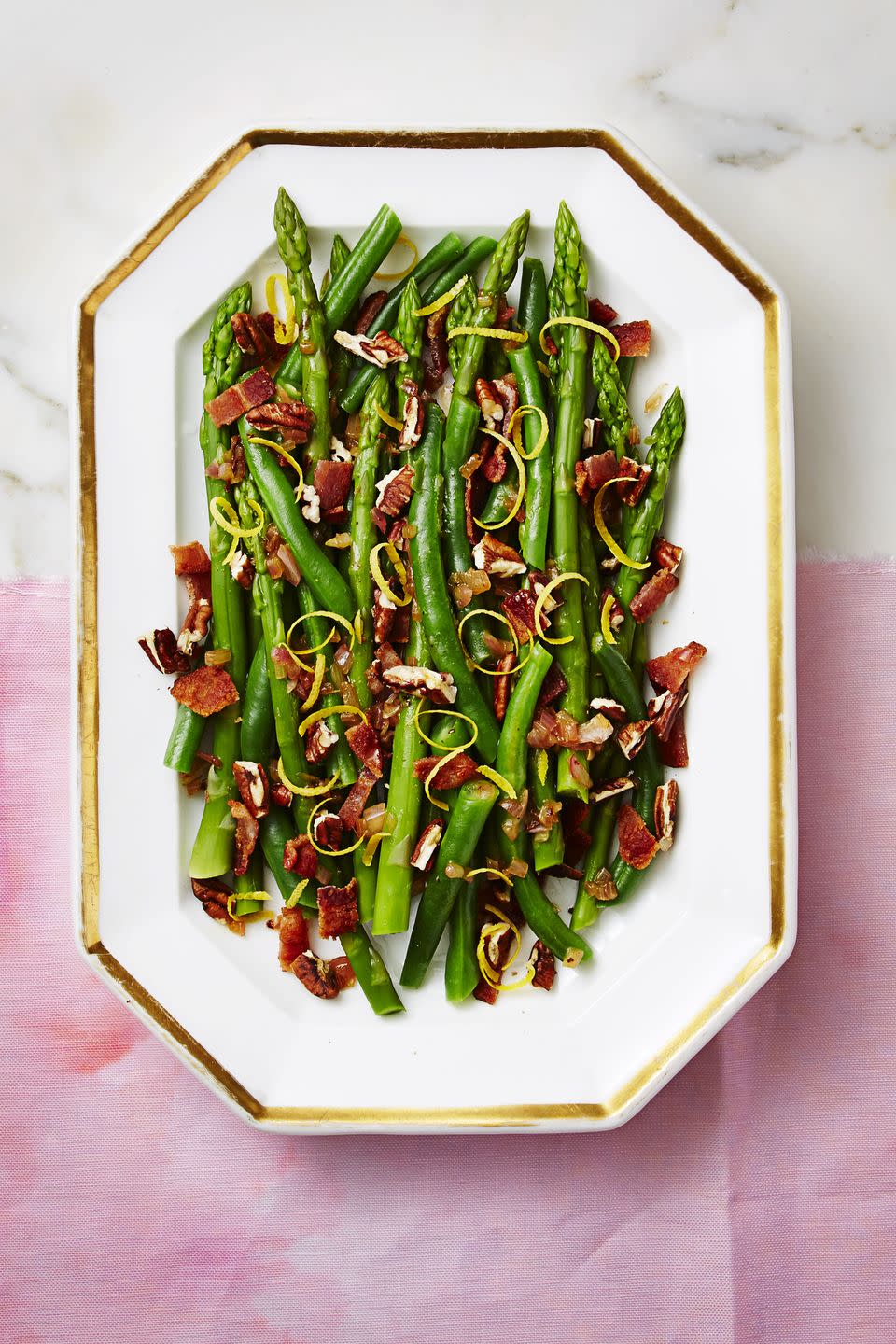 Nutty Green Beans and Asparagus With Bacon