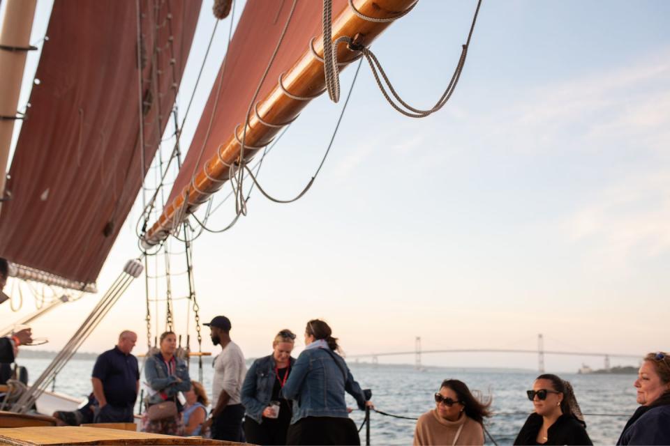 Enjoy a lobster boil followed by a sunset sail on a tall ship.