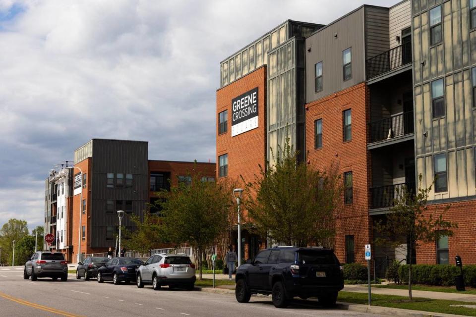 The Greene Crossing apartments on Thursday, April 4, 2024. Residents of these apartments, primarily marketed towards University of South Carolina students, describe poor management and frequent theft at the apartments.