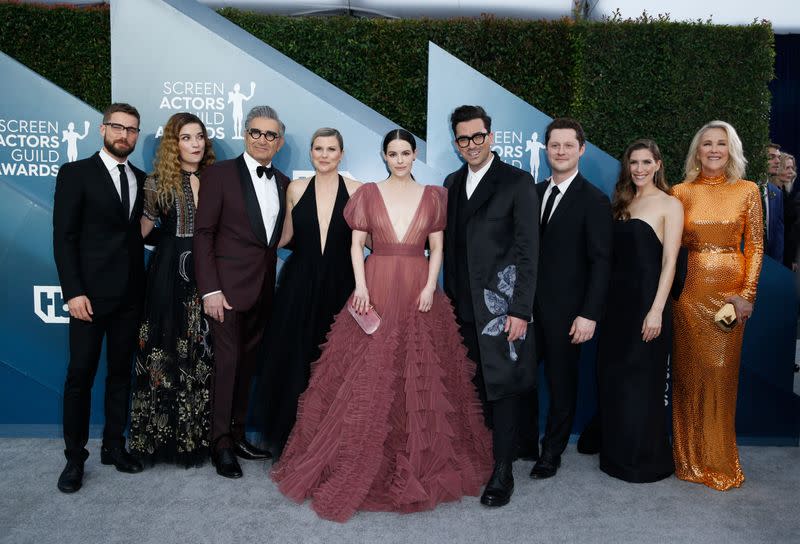 FILE PHOTO: 26th Screen Actors Guild Awards – Arrivals – Los Angeles, California, U.S., January 19, 2020 – The cast of "Schitts Creek\