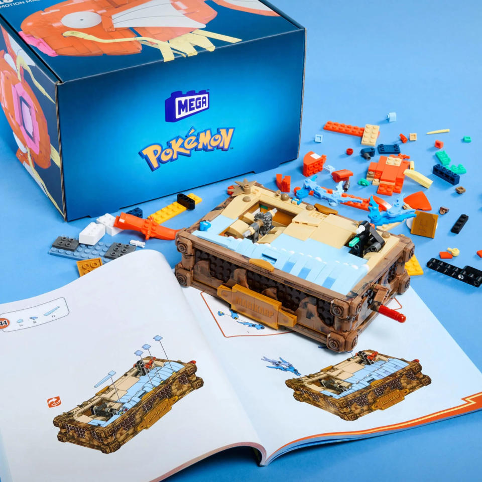 Mega Magicarp set on a wave of blue bricks