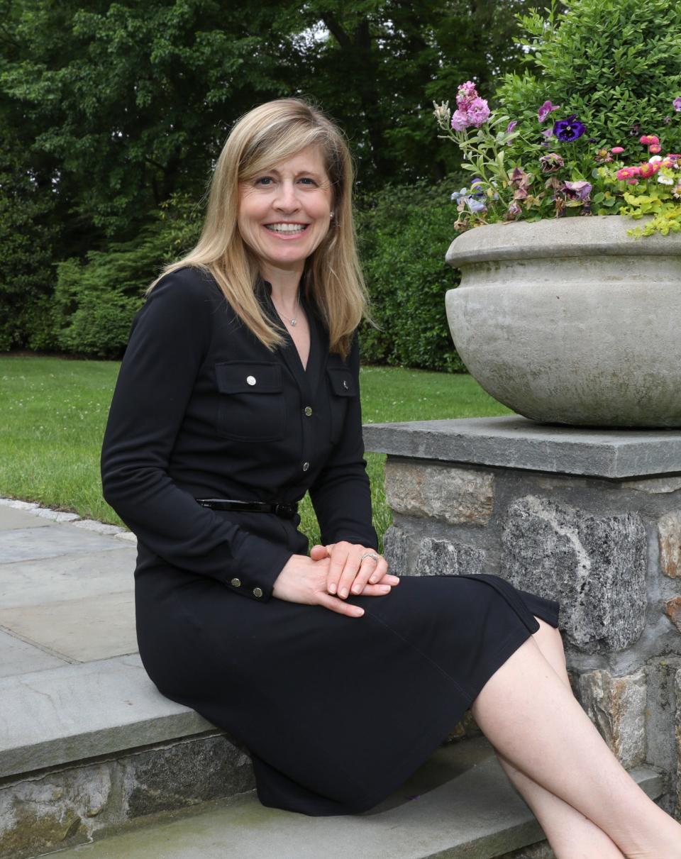 Jane Veron, CEO of The Acceleration Project, a national nonprofit consulting firm that is helping small business survive in the challenging time, photographed at her Scarsdale home on Thursday, May 28, 2020.
(Credit: John Meore/The Journal News)