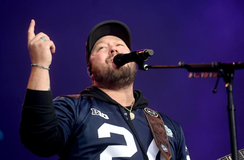 Wearing a Penn State jersey Mitchell Tenpenny performs at Beaver Stadium before Luke Combs on Saturday, April 27, 2024. Abby Drey/adrey@centredaily.com