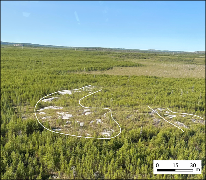 Aerial Photograph of the Anais Showing Outcrop