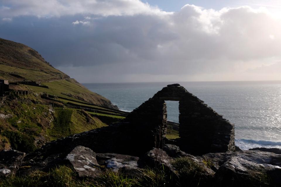 A view along Slea Head Drive, a circular route which is part of the Wild Atlantic Way, beginning and ending in Dingle.