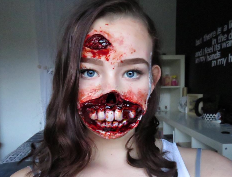 Gemma Borkowski, 13, could fool anyone with the realism of her gory appearance. The teen’s talent is that of an experienced makeup artist. (Photo: Instagram/gemmabks.sfx)