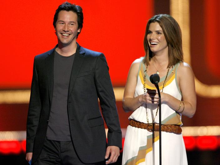 Keanu Reeves and Sandra Bullock, presenters during 2006 MTV Movie Awards