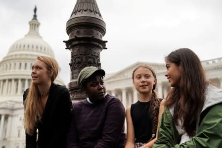 Greta Thunberg attends a News Conference with Senator Ed Markey